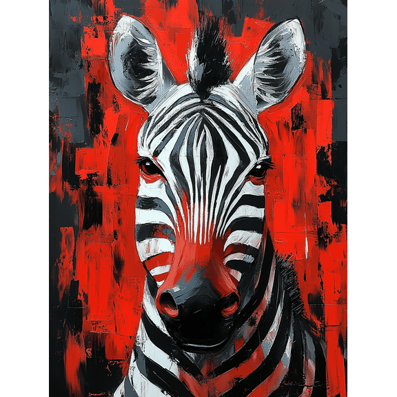 Red Zebra Canvas Art Print, Perfect for Living Room, Bedroom, Office, Dining Room, and Gallery Wall Decor