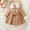 Khaki, variant on Girls Fleec𝖾 Lined Peacoat Dress with Belt, Padded Warm Winter Coat Rufles Buttons Collar Kids Outerwear for Cold Days