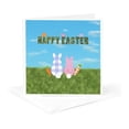 thumbnail image 5 of 3drose, Happy Easter with Eggs in Grass Font, Bunny Backs, Carrots, Pastels, 6 Greeting Cards with Envelopes, 5 of 7