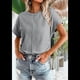 thumbnail image 4 of Blusa de Verano para Mujer, con Cuello Redondo, Mangas y Fruncido Lateral, Gris, Talla XXL, 4 of 7