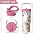 thumbnail image 4 of 30 Oz Tumbler Planar Vector Flowers Tumbler with Lid and Straw, Birthday Gift Cup for Friend Women Men Coffee Travel Mug Thanksgiving Day Halloween Christmas Gift Water Bottle, 4 of 7