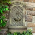 thumbnail image 3 of Sunnydaze Rosette Leaf Polystone Outdoor Solar Wall Fountain, Florentine Finish, 3 of 8