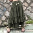 thumbnail image 1 of Swing Midi Falda Fruncida Maxi Falda Damas Falda Larga Estilo Boho Traje de Vacaciones Hugtrwg Para estrenar, 1 of 7