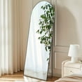 thumbnail image 2 of Full Length Mirror with Stand, Floor Mirror with Aluminum Alloy Frame for Bedroom, Standing Full Body Mirror with Shatter-Proof Nano Glass for Wall, Living Room, Cloakroom, 2 of 12