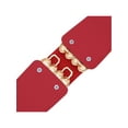 thumbnail image 3 of Cinturones elásticos anchos de strass para mujeres, banda de cintura gruesa para camisas de vestido, rojo, talla única, 3 of 6