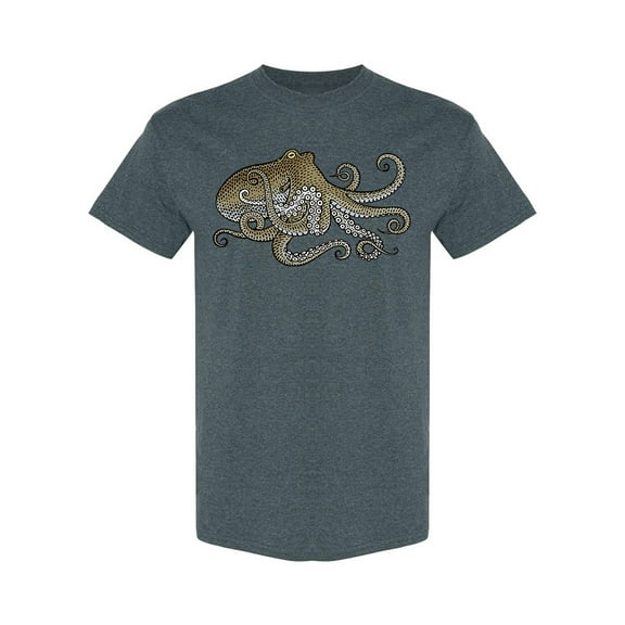 Vintage Octopus Design T-Shirt Men -Image by Shutterstock, Male Large