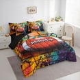 thumbnail image 3 of Homewish Teens Boys Men Football Gamer Twin Bedding Sets 7-Piece,Abstract Graffiti Splash Bedding Comforter Set Microfiber,Sport Rugby Theme Breathable Sheet Sets,Luxury Bedroom Decor,Reversible, 3 of 8