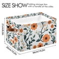 thumbnail image 4 of Yayeee 2 Pack Canvas Storage Basket with Handles for Shelves Fabric Bins Closet Organizer, Flowers Pattern, 4 of 8