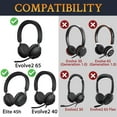 thumbnail image 2 of SOULWIT Earpads Replacement for Jabra Evolve2 65 (Evolve 2 65MS 65UC MS UC)/Evolve2 40 (40UC 40MS USB)/Elite 45h On-Ear Wireless Headset, Ear Pads Cushions with Softer Protein Leather - Dark Coffee, 2 of 4