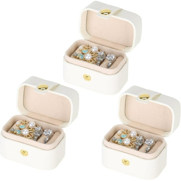 3 Pieces Small Travel Jewelry Ring Holder Case, Mine Jewelry Earring Stud Holder Boxes, Portable Jewelry Storage case For Gift To Women, Girl