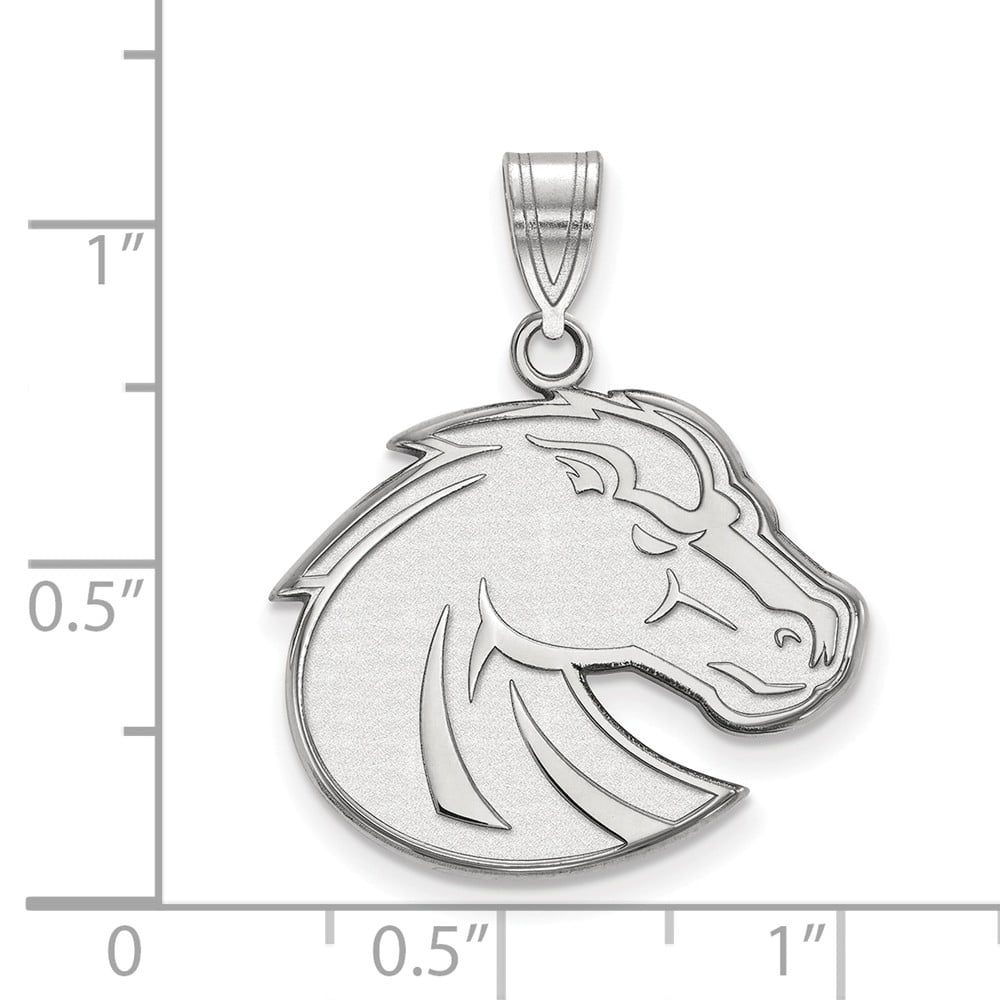 White Sterling Silver Charm Pendant Idaho NCAA Boise State University 26 mm 22