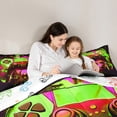 thumbnail image 5 of Gaming Queen Comforter Set - Gamer Comforter Queen Size Bedding Set, Gothic Giant Spider Green Yellow Purple Gamer Room Decor, 5 of 7