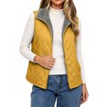thumbnail image 6 of Mittory Women Reversible Fleece‑Lined Quilted Vest, Sleeveless Full‑Zip Stand Collar Outerwear with Side Pockets, 6 of 6