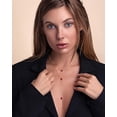 thumbnail image 2 of Women's 18K Gold Plated Layered Y Necklace with Ruby Teardrop Pendant, 2 of 6