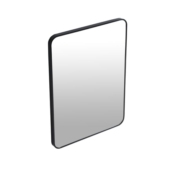 Dtwnek 24 x 32 Inch Black Aluminum Frame Vanity Mirror Makeup Mirror Wall Hanging Mirror for Bathroom, Living Room