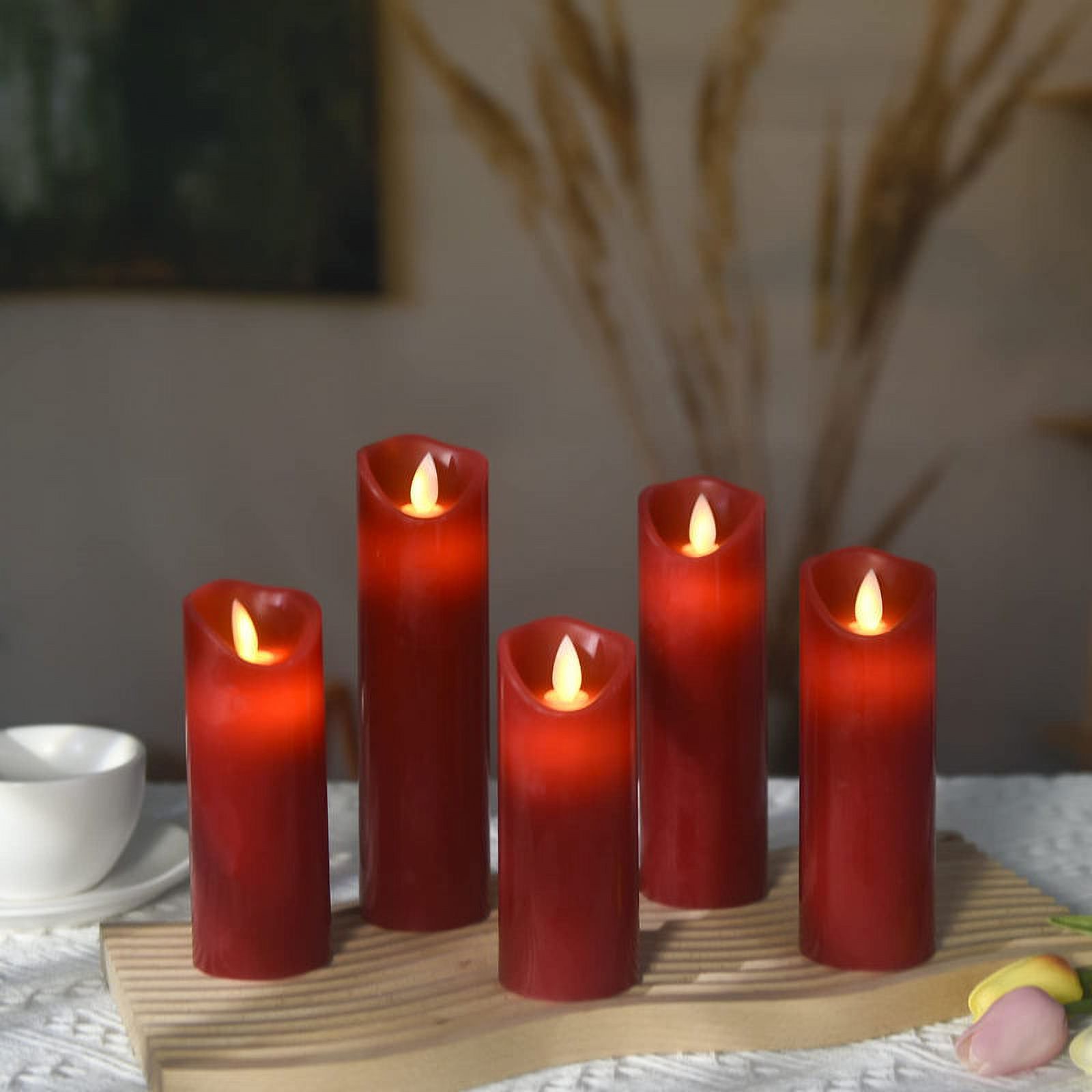 Oshine Flameless Candles Red 5-Pack photo 2