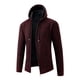 thumbnail image 2 of Cárdigan con cremallera de invierno para hombre, suéter de punto de manga larga sencillo con capucha, chaqueta informal gruesa de polar, 2 of 5