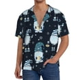 thumbnail image 3 of Honeii 's Gnome and Snowflakes for men's short-sleeved button-up collared shirt featuring a pocket, perfect for beach vacations, and travel adventures., 3 of 5
