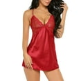 thumbnail image 5 of Avidlove Satin Nightgown for Women Lace Set Sexy Lingerie V Neck Chemise Nightdress XX-Large, Red, 5 of 8