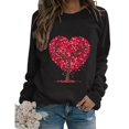 thumbnail image 2 of Baqcunre Crewneck Sweatshirts Print Loose Round Neck Pullover TopsLong Sleeve Workout Shirts Blouse Valentine Day(Black S-XXL),Womens Sweatshirt Womens Tops Valentine'S Day Shirts For Women, 2 of 4
