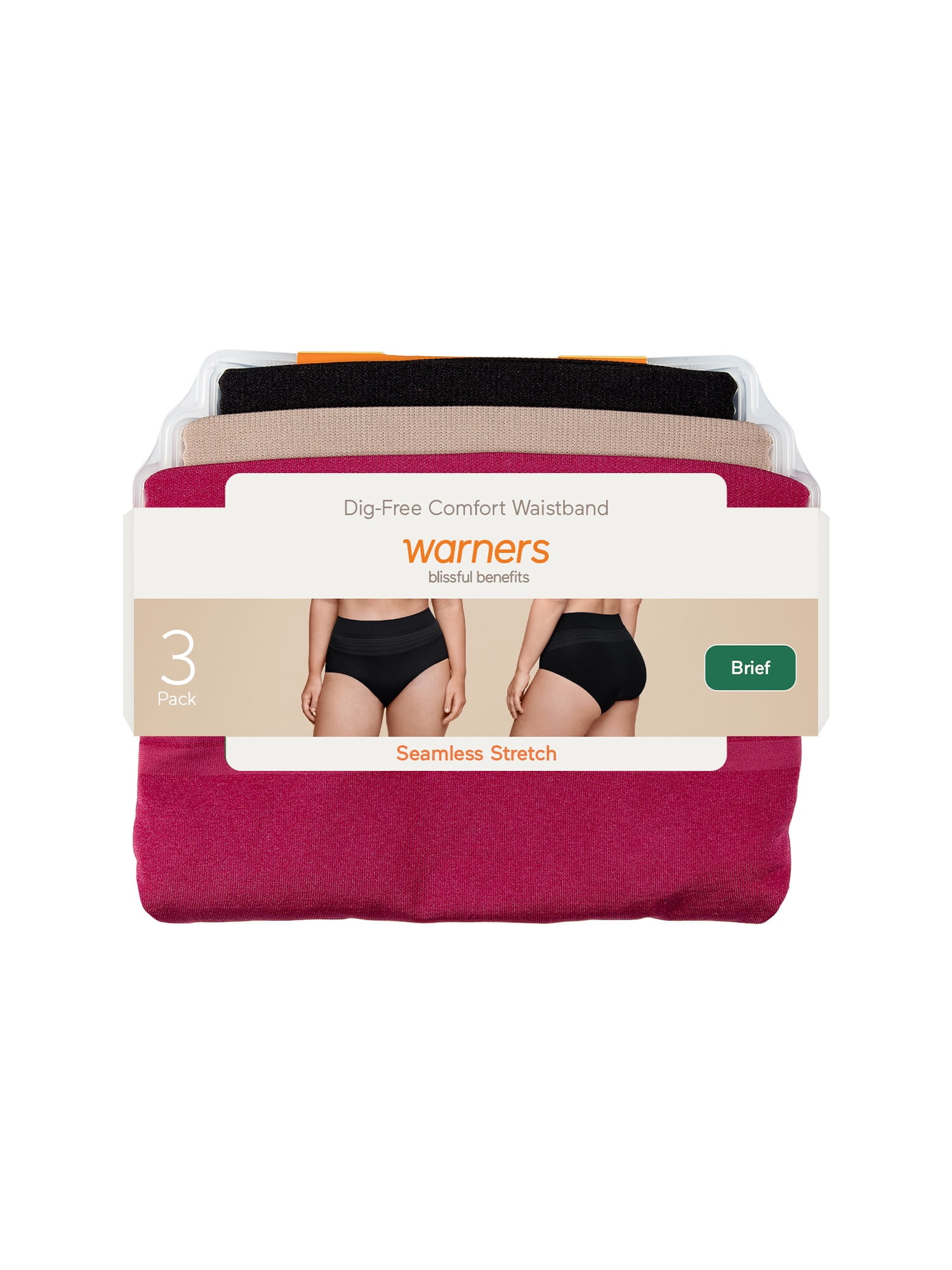 Warners® Blissful Benefits Women's Dig-Free Seamless Brief 3-Pack