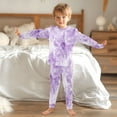 thumbnail image 6 of BZSMCE Unisex Pajama Set Snug-Fit Cotton Sleepwear Lavender Petal Tapestry Printed, 6 of 7