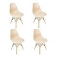 thumbnail image 1 of Silla Tipo Eames Moderna Kingshouse Set 4 Pzas Para Comedor Minimalista Beige, 1 of 7