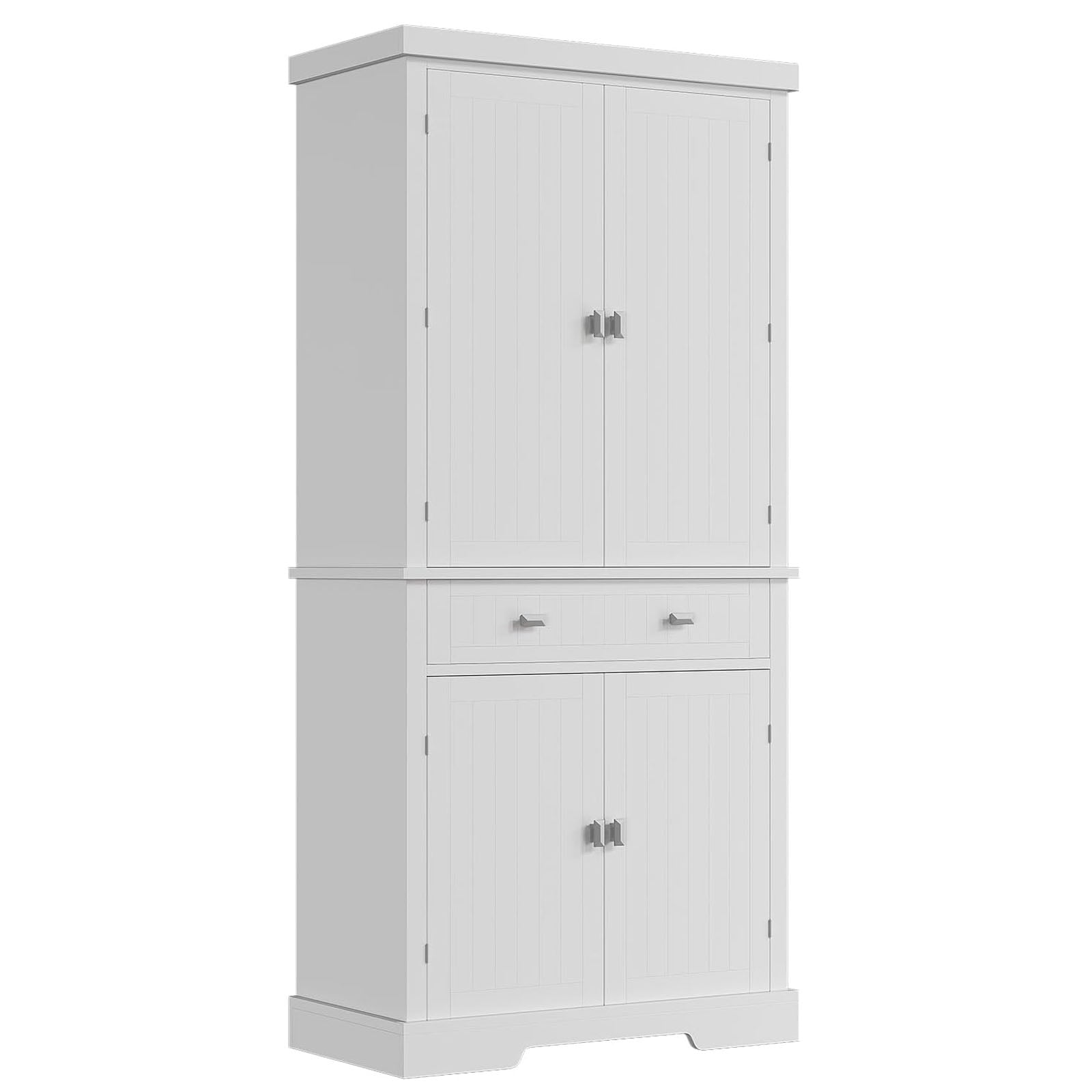 M optimized 72" Kitchen Pantry Cabinet, Freestanding Tall Storage Cabinet with 6 Door Shelves, 2 Cabinets and 1 Drawer, Pantry Storage Cabinet for Kitchen, Living Room, Dining Room