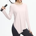 thumbnail image 6 of FNFYFH Long Sleeve Workout Tops for Women with Thumb Holes Side Split Loose Fit Gym Yoga Shirt Ice Silk Sun Protection Shirts, 6 of 8