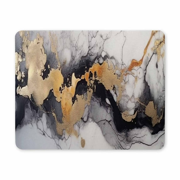 Large Gaming Mouse Pad, Extended XL Mouse Pad, Non-Slip Base Desk Pad Mousepad with Stitched Edge,Gray Ink Marble Desk Mat for Keyboard and Mouse, 31.5x11.8 inch