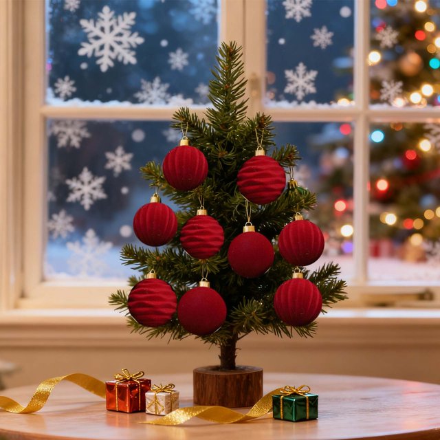 Flocked Velvet Holiday Ornament Elegant Festive Hanging Decoration For Christmas Tree And Home Celebration