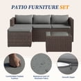 thumbnail image 6 of ELPOSUN 3-Piece Patio Furniture Set,Patio Conversation Set All-Weather Wicker Outdoor Sectional Sofa Set with Table & Cushions, Grey, 6 of 7
