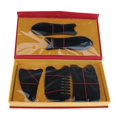thumbnail image 1 of 5 unids/caja Natural Guasha tablero  Gua Sha rascador conjunto de herramientas negro- jinwen  Tablero Guasha, 1 of 8