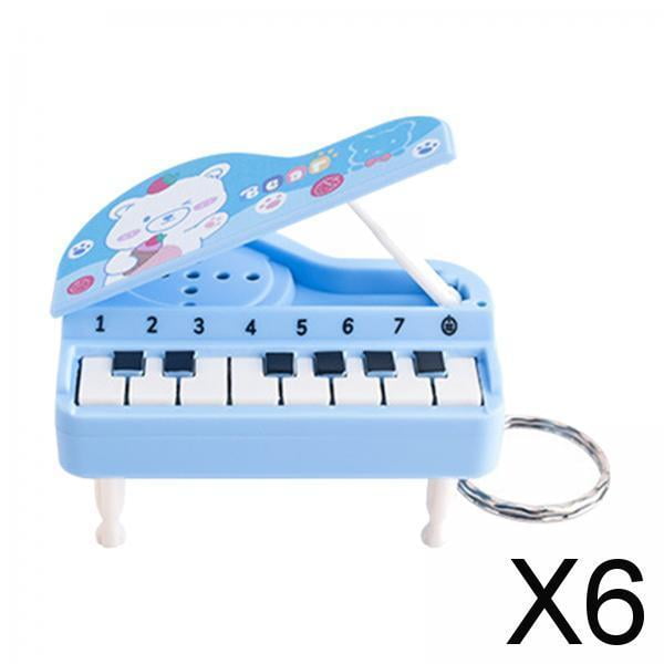 6x Llaveros de Piano, Mini Juguete, Llavero de Piano Jugable, Portátil, Creativo, Pequeño Llavero de Juguete de Piano para Niños, Regalos de Cumpleaño 6 piezas