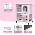 thumbnail image 4 of 2-Story Rabbit Hutch with Wheels & Pull-Out Tray - Wooden Bunny Guinea Pig House, 4 of 9