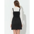 thumbnail image 4 of Mini vestido de ante sintético Allegra K elegante con cremallera frontal para mujer Negro L, 4 of 5