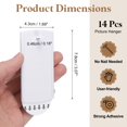 thumbnail image 2 of 14Pack Picture Hangers, 3.1"x1.7" Picture Hanging Hook with Adhesive Strip, White, 2 of 5