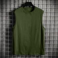 thumbnail image 4 of Miluxas Men's Tank Top Muscle Workout Gym Shirts Moisture Wicking Lightweight Summer Casual Sleeveless Shirts Army Green-A XXXXL(XXXXL), 4 of 4