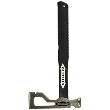 Stiletto Stag Handle Stiletto LathAxe10-F 10 oz Titanium Lathers Axe with Straight Poly-Fiberglass Handle, 14.5