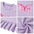 thumbnail image 2 of Aideaone Girls Outfit Fall 2 Pcs Clothes Sets Long Sleeve Ruffle Hem Shirt Floral Pants for Kids Size 3-8, 2 of 4