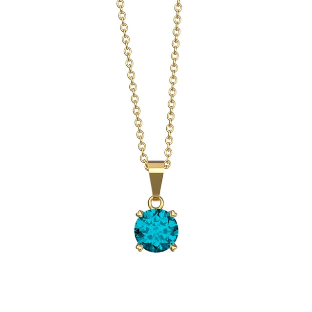 Collar para Mujer con Cristal Swarovski Solitario– Bañado en Oro 14k- Collar Elegante y Brillante-Collares de Mujer de Moda- Joyería para Mujer de Moda- Regalo especial Ortiz Espinosa Temporada