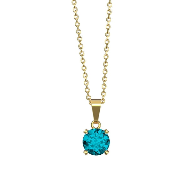 Collar para Mujer con Cristal Swarovski Solitario– Bañado en Oro 14k- Collar Elegante y Brillante-Collares de Mujer de Moda- Joyería para Mujer de Moda- Regalo especial Ortiz Espinosa Temporada