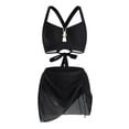 thumbnail image 4 of Duqingm Bikini Sets for Women 2 Piece Bikini Set Cutout Popular Swimsuit High Waisted Textured 2026 Summer Beach Swim Bathing Suits Black,M, 4 of 7
