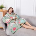 thumbnail image 5 of Oversized Wearable Blanket Hoodie,Jack Russell Terrier Dog and Flower Sherpa Blanket Hoodie with Super Pockets,Super Warm Fuzzy Pullover for Women & Men, 5 of 6