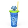 Zak Designs Blues Clues and You 15 ounce Water Bottle with Sculpted Lid and Straw, Blue and Friends