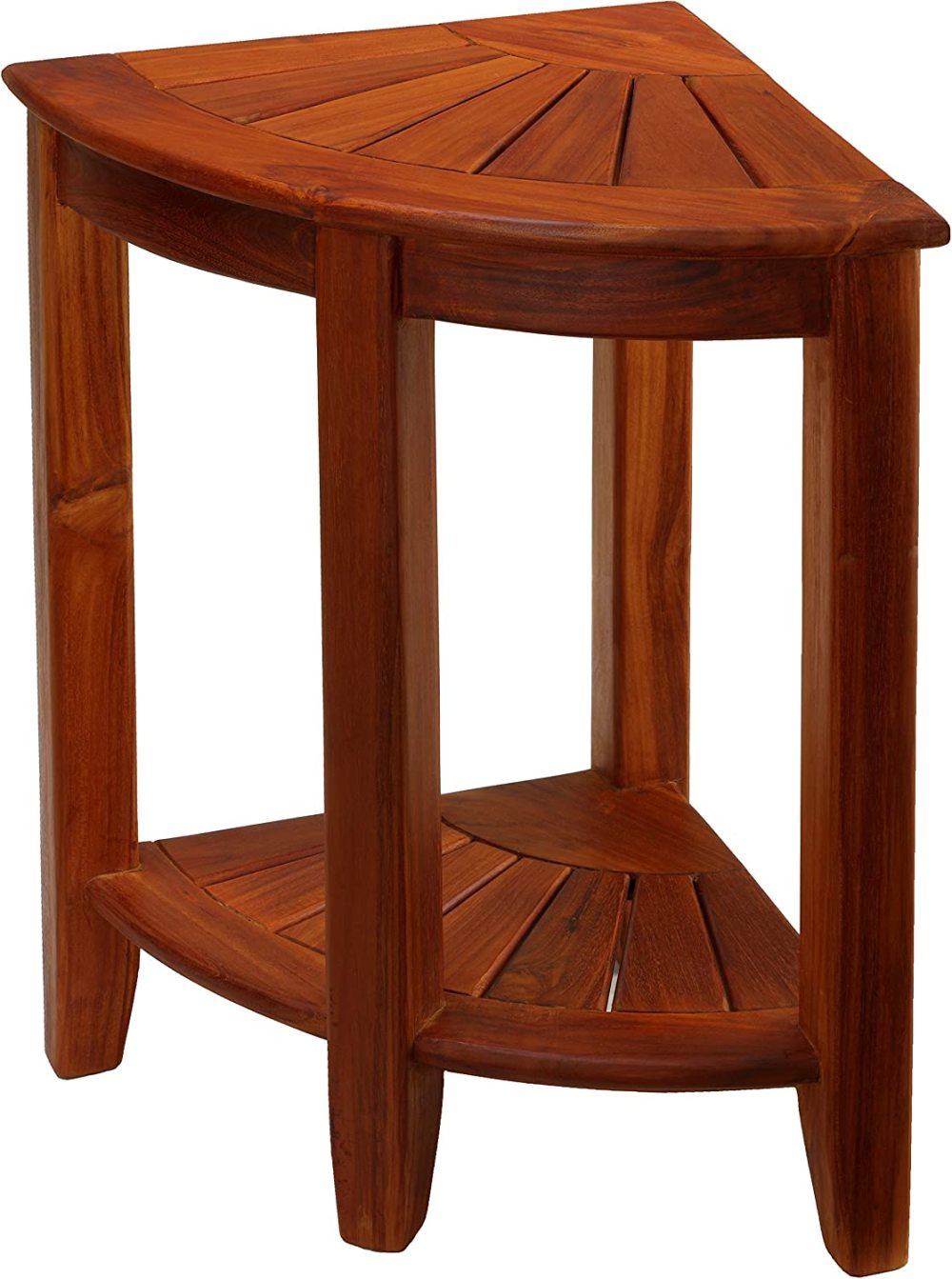 Bare Décor Elana Corner Shower Stool, 24", Solid Teak Wood
