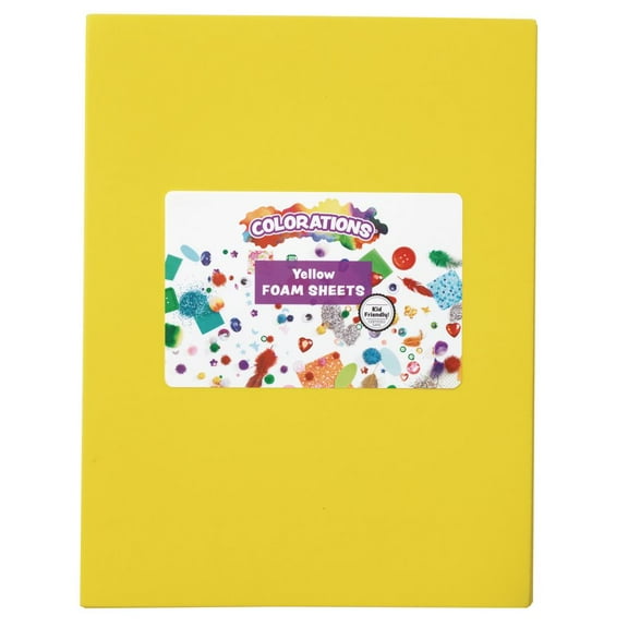 Colorations Yellow Color Foam Sheets - 10 Pack
