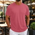 thumbnail image 2 of Mens Shirts Ultra Soft Plain Tshirts for Men Cooling Crew Neck Casual Basic Tee Shirt Undershirt Hot Pink L, 2 of 7