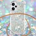 thumbnail image 4 of for Xiaomi Poco F5 5G Clear Case with Crossbody Lanyard, Glitter Sparkly Bling Quicksand with Detachable Adjustable Shoulder Neck Strap Cover Cases for Xiaomi Poco F5 5G QKG Silver, 4 of 7