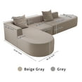 thumbnail image 3 of L Shaped Modular Sectional Couches Sofa,110" Corduroy Boneless Couch with Deep Seat  and Chaise,Modern Upholstered Cloud Sofa for Living Room Bedroom, No Assembly Required,Grey, 3 of 9